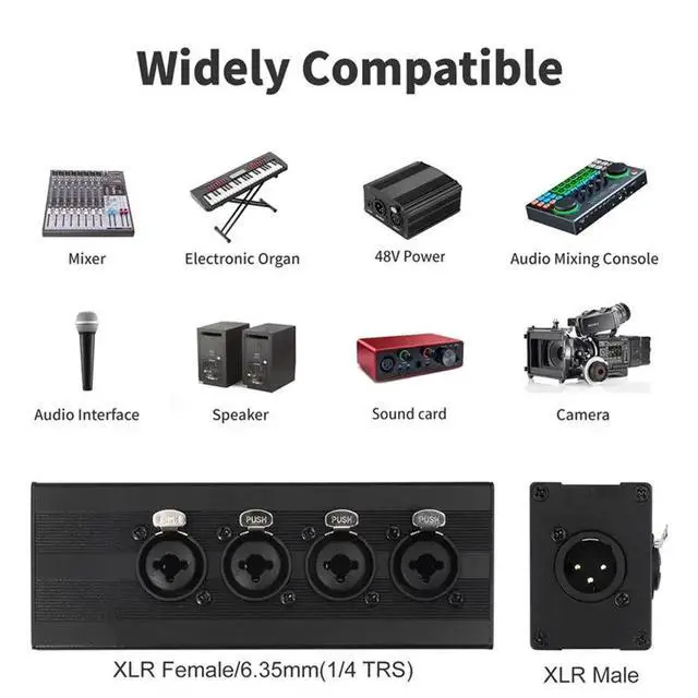Alt view image 4 of 6 - Balanced Audio Splitter 3Pin XLR Cable Extender For Live Stage, Lighting For Audio Recording Studio