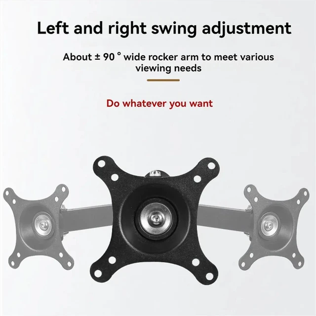 Alt view image 4 of 6 - Monitor Wall Mount , Adjustable Screen Bracket for 14-27Inches Universal Retractable TV Mounts
