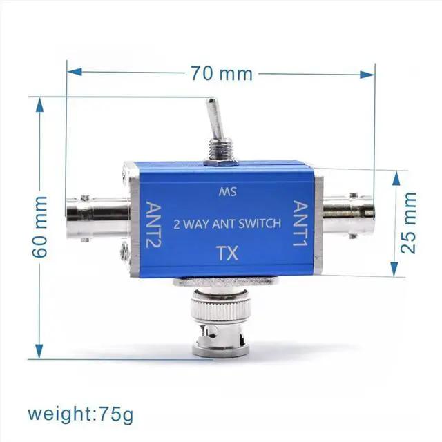 Alt view image 6 of 6 - 2 Way CB/HAM Antenna Coax Switch Coaxial Antenna Switch 100W 1-30MHz BNC Connector