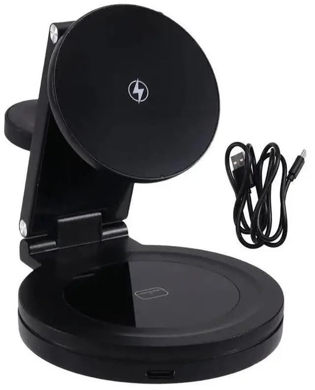 Alt view image 5 of 6 - Foldable 3In1 Charging Station 360° Rotation, Magnetic 15W For 12-17,For Watch& For