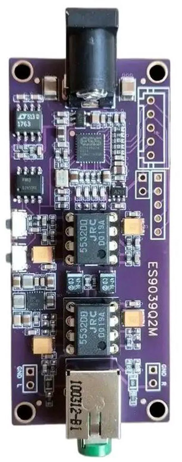 Alt view image 6 of 6 - ES9039Q2M Decoding Board I2S Input ES9039 Asynchronous USB Module Can Be Paired With Italian Interface 5532 OP AMP