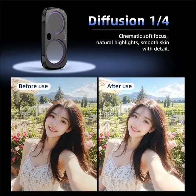 Alt view image 5 of 6 - CPL+Diffusion1/4+ND16 Filter Magnetic Lens Filter for Luna Ultra Lens Filter Vlog Filter Neutral Density Filter