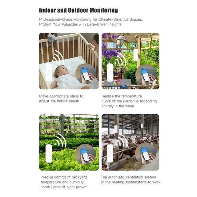 Alt view image 5 of 6 - Tuya LCD Smart Weather Station Sensor For Weather Forecast Smart Linkage Temper Humidity Calibration/Alarm