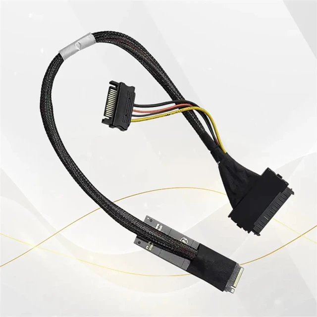 Alt view image 5 of 6 - PCIe 4.0 M.2 to SFF-8639 U.2 SSD Adapter Cable Extension Cable High-Speed Data Transfer Plug-and-Play 42CM