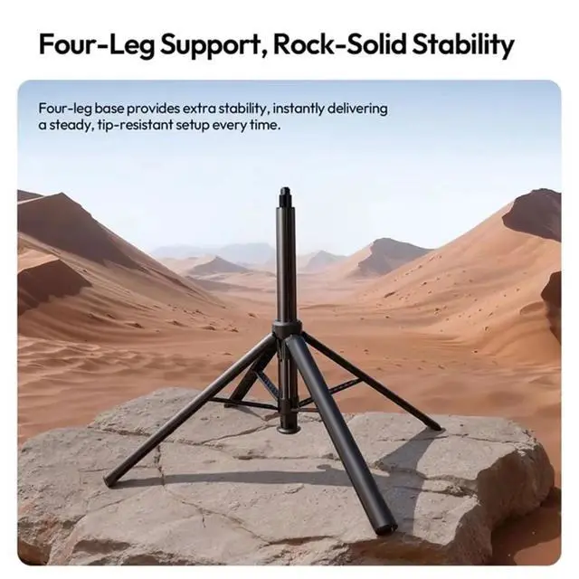 Alt view image 4 of 6 - TT91 Auto-Open Extension Pole Selfie Stick Ground Tripod with 1/4'' Mount for Action Camera for Vlog Video