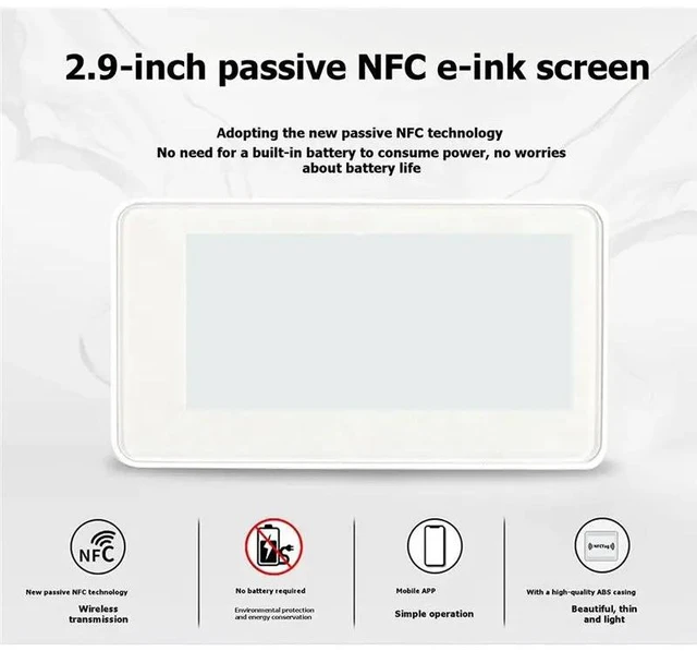 Alt view image 5 of 6 - 2.9Inch Passive -Powered E-Paper Display Battery-Free Tag Screen Low Power E Ink Module For Smart Labels Iot