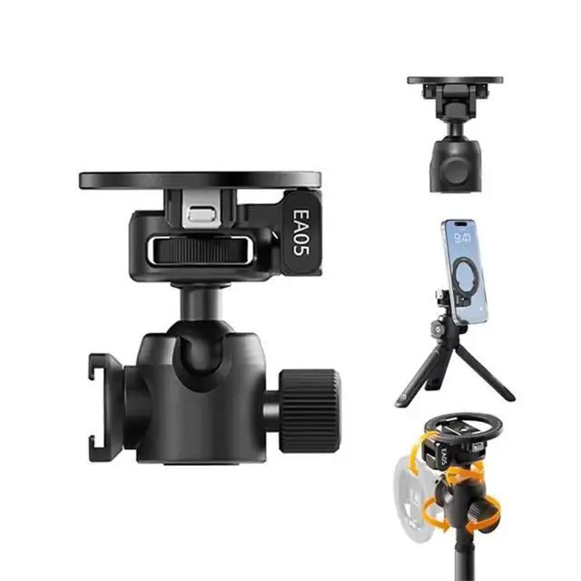 Alt view image 5 of 6 - IDUD EA05 Compact Tripod Heads Head 3-In-1 Ball Head Versatile 360° Adjustment For Action Camera Phones