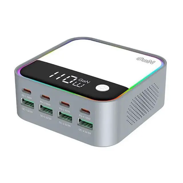 Alt view image 4 of 6 - 120W 8 Port Multi USB A Type C QC3.0 Gan PD 100W Fast Charging Station For Laptop Phone Pad Headphones