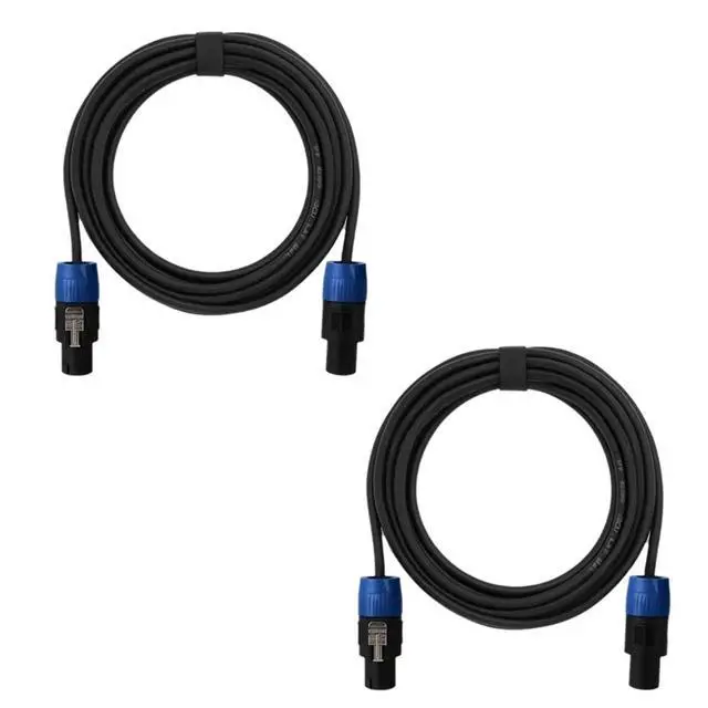Alt view image 5 of 6 - 2 Pack Speakon Cables 16FT Speaker Cable Heavy-Duty Speaker Cord for Amps, PA Systems, DJ & Stage Audio