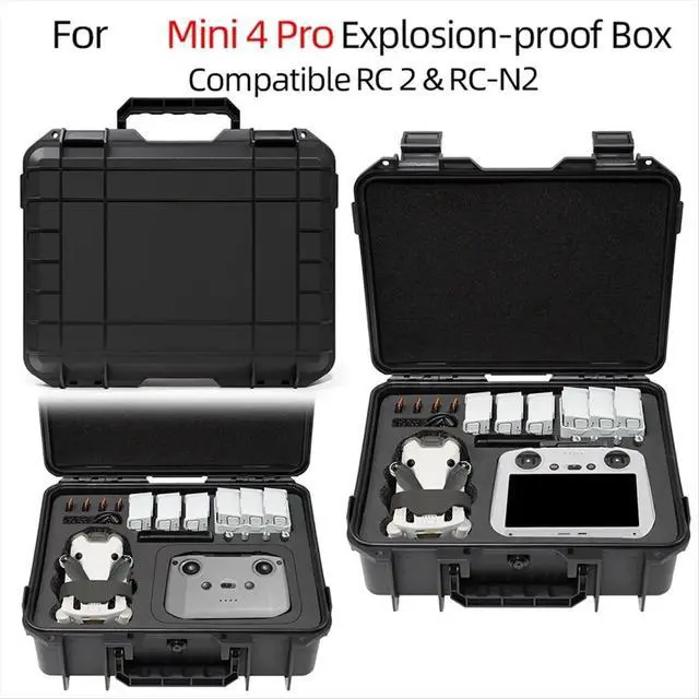 Alt view image 6 of 6 - For Mini 4 Pro Storage Case Mini 4 Pro Explosion Proof Case Waterproof Box Hard Shell Large Capacity Case