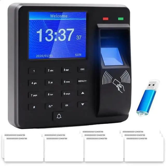 Alt view image 4 of 6 - RFID Enabled 1000 Fingerprints Fingerprint/Password ID Card Time Attendance Machine With Access Control Identification