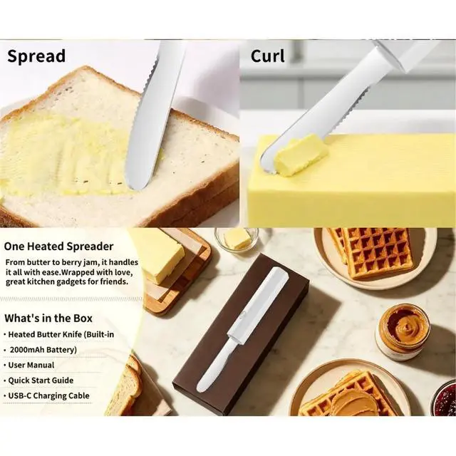 Alt view image 4 of 6 - Electric Heated Butter Knife - Stainless Steel Butter Spreader for Spreading Butter, Cream Cheese, and Toast