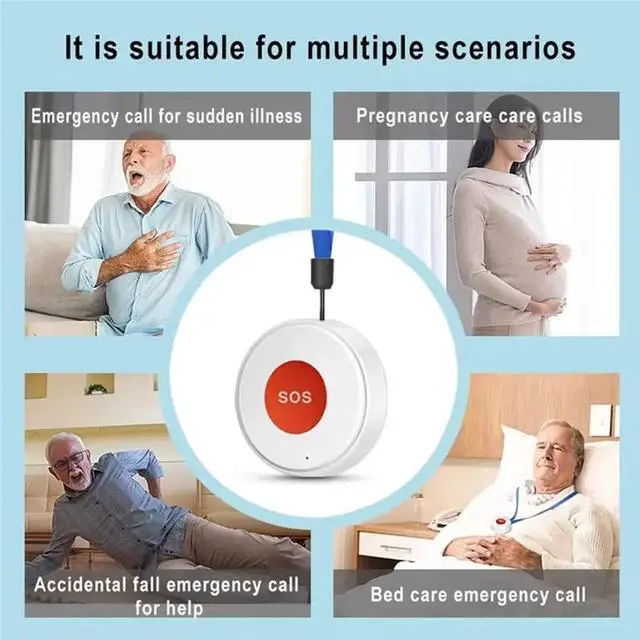 Alt view image 6 of 6 - Security Alarm SOS Button Tuya One Key Emergency Panic Device 3Pcs For Elderly Kids Home Smart Life Remote