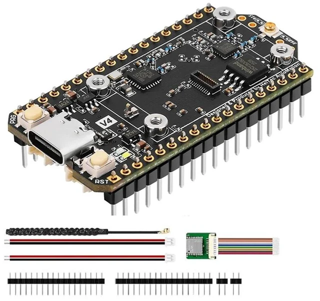 Alt view image 5 of 6 - Heltec V4 Meshtastic LoRa 32 Dev-Board Set Soft Antenna SX1262 Solar Powered BLE Low Power W/GNSS