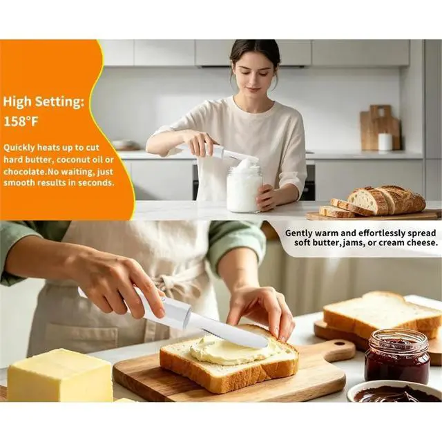 Alt view image 5 of 6 - Electric Heated Butter Knife - Stainless Steel Butter Spreader for Spreading Butter, Cream Cheese, and Toast
