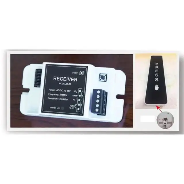 Alt view image 5 of 6 - 315Mhz Power Push Exit Button Switch Touch Switch For Automatic Sliding Door Gate Opener
