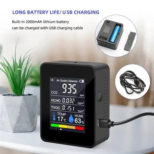 Alt view image 5 of 6 - IDUD Multifunctional 8 In 1 Digital Air Monitor