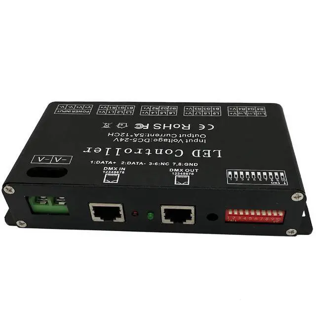 Alt view image 6 of 6 - 12 Channel Decoder RGB LED Controller 60A PWM DMX512 Dimmer Driver for RGB LED Strip and LED Module Light DC12V-24V