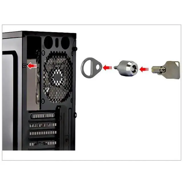 Alt view image 5 of 6 - 10X Desktop Computer Lock Computer Case Lock Lock For Internet Cafe Office Management Lock