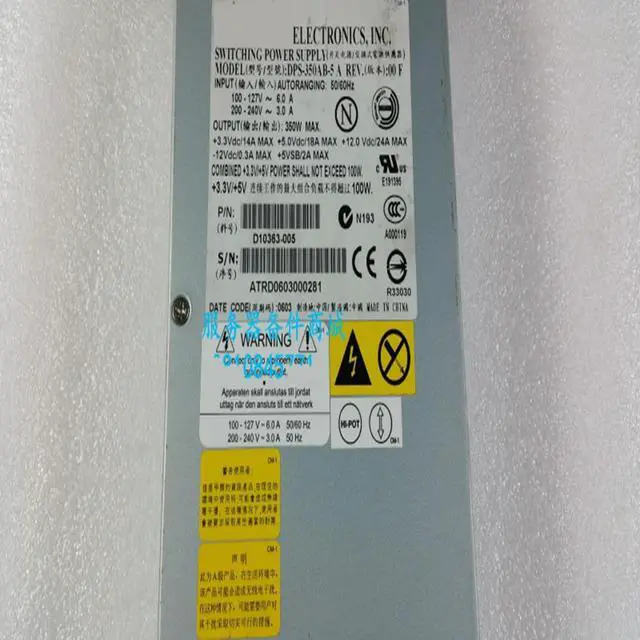 Alt view image 3 of 3 - 90% PSU For Delta 1U 350W Power Supply DPS-350AB-5 A DPS-350AB-5A
