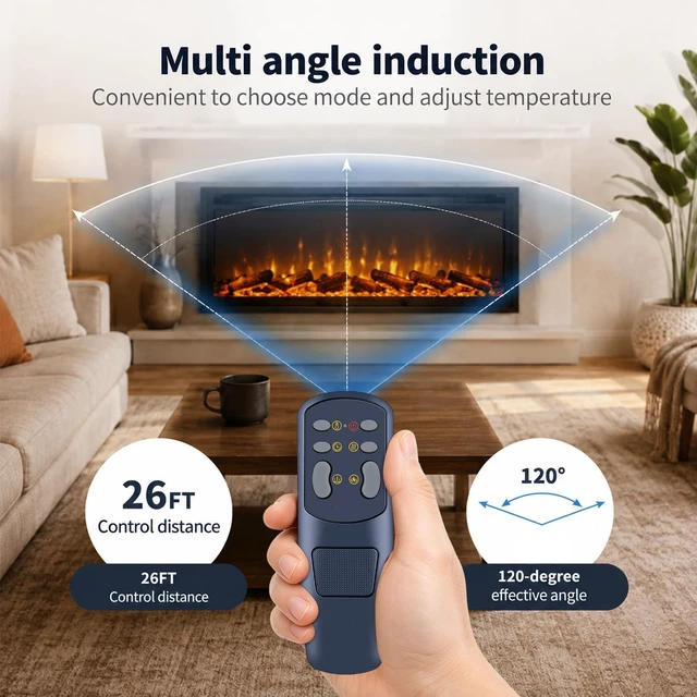 Alt view image 4 of 5 - Replacement Remote Control for Valuxhome/Houselux/Oxhark Flame Fireplace