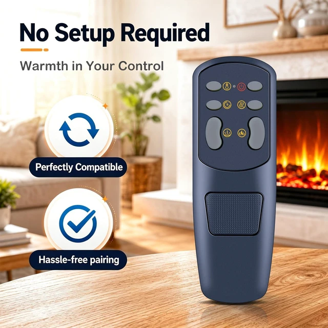 Alt view image 5 of 5 - Replacement Remote Control for Valuxhome/Houselux/Oxhark Flame Fireplace