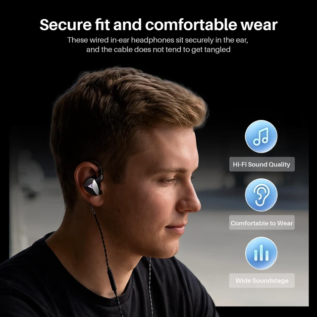 Alt view image 5 of 5 - KEPAICHI USB C IEM Earphones with DAC Chip, HiFi Wired Earbuds with Dual Magnetic Dynamic Drivers, 0.78mm 2-Pin Detachable Cable, HD Mic in Ear Monitor Headphones for Music Gaming Singers & Drummers