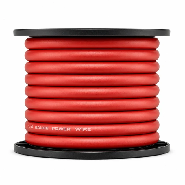 Alt view image 5 of 5 - SoundBox Connected 0 Gauge 50' Wire UltraFlex Amplifier Power/Ground Cable, Red