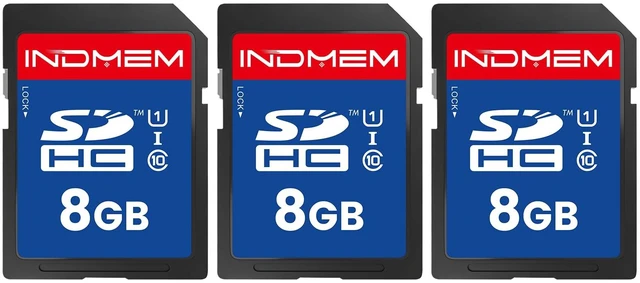 Main image of 8GB SD Card (3 Pack), C10 SDHC UHS-I Memory Cards U1 Class 10 High-Speed Full 4K HD Video Compatible with Digital Point-and-Shoot Cameras, HD Camcorders, DSLR and PC