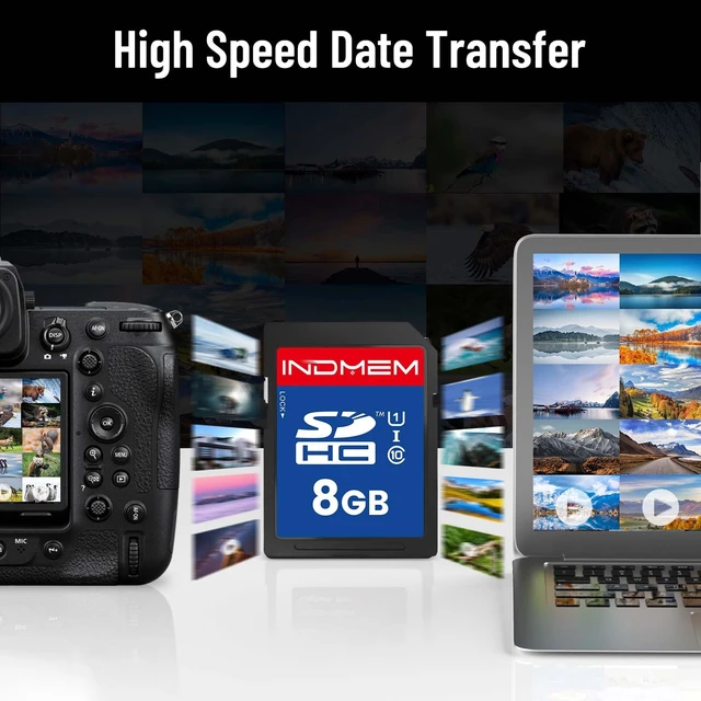 Alt view image 3 of 5 - 8GB SD Card (3 Pack), C10 SDHC UHS-I Memory Cards U1 Class 10 High-Speed Full 4K HD Video Compatible with Digital Point-and-Shoot Cameras, HD Camcorders, DSLR and PC