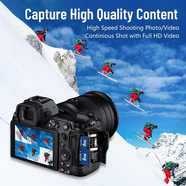 Alt view image 4 of 5 - 8GB SD Card (3 Pack), C10 SDHC UHS-I Memory Cards U1 Class 10 High-Speed Full 4K HD Video Compatible with Digital Point-and-Shoot Cameras, HD Camcorders, DSLR and PC