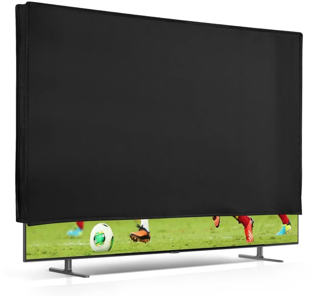 Main image of kwmobile Indoor 75" TV Cover Television Dust Cover Screen Protector TV Screen Dust Protection Synthetic Fabric Black