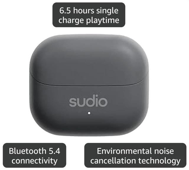Alt view image 3 of 5 - Sudio D1 True Wireless Earbuds - Bluetooth 5.4, ENC Noise Isolation, Touch Controls, 6.5H Playtime, USB-C Fast Charging, Voice Assistant Compatible for iOS & Android.