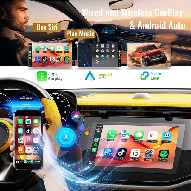 Alt view image 2 of 5 - Huadio 9 Inch Universal Double Din Car Stereo with Wireless Apple CarPlay & Android Auto, Android 13 Touch Screen Car Radio, 2GB+64GB, CarPlay Screen for Car, GPS, Bluetooth, WiFi, Backup Camer