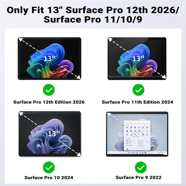 Alt view image 2 of 5 - MoKo Case for 13" Microsoft Surface Pro 12th 2026,Surface Pro 11/10/9, Blue