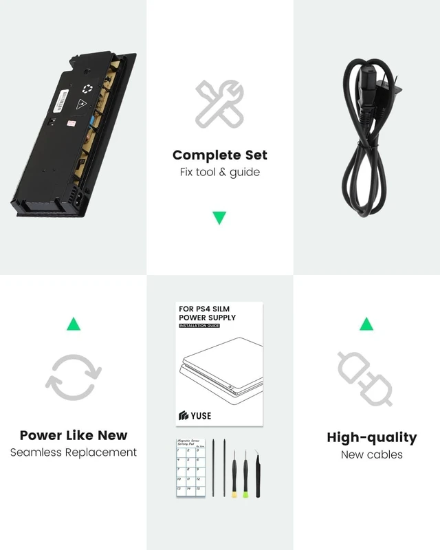 Alt view image 3 of 5 - for PS4 Slim Replacement Power Supply with Repair Tool & Installation Guide