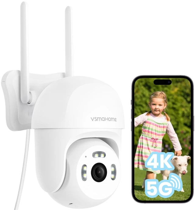 Main image of 4K Outdoor Security Camera,Plug-in 360 PTZ Camera,24/7 Non-Stop Surveillance,Security Camera for Home AI Motion Detection,Full Color Night Vision,2-Way Audio,Cloud/SD Storage,Compatible with Alexa
