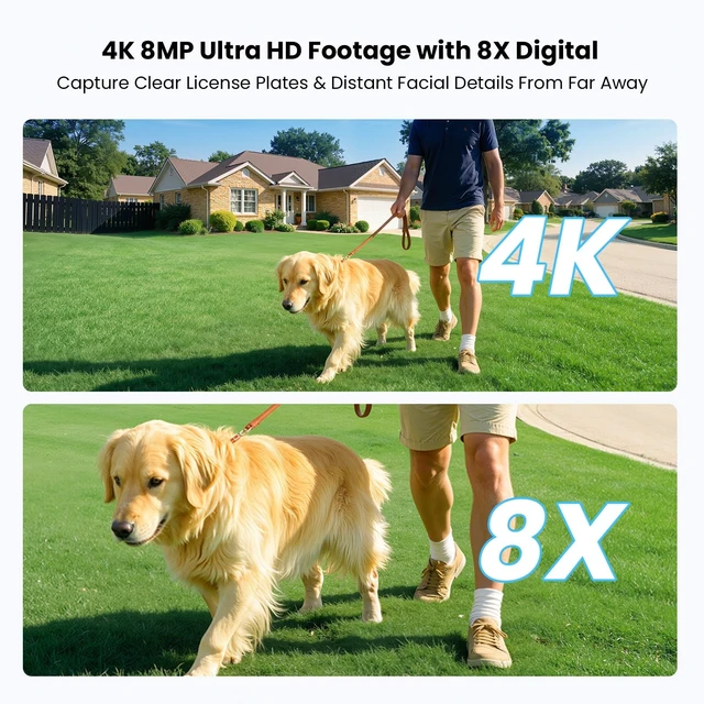 Alt view image 3 of 5 - 4K Outdoor Security Camera,Plug-in 360 PTZ Camera,24/7 Non-Stop Surveillance,Security Camera for Home AI Motion Detection,Full Color Night Vision,2-Way Audio,Cloud/SD Storage,Compatible with Alexa