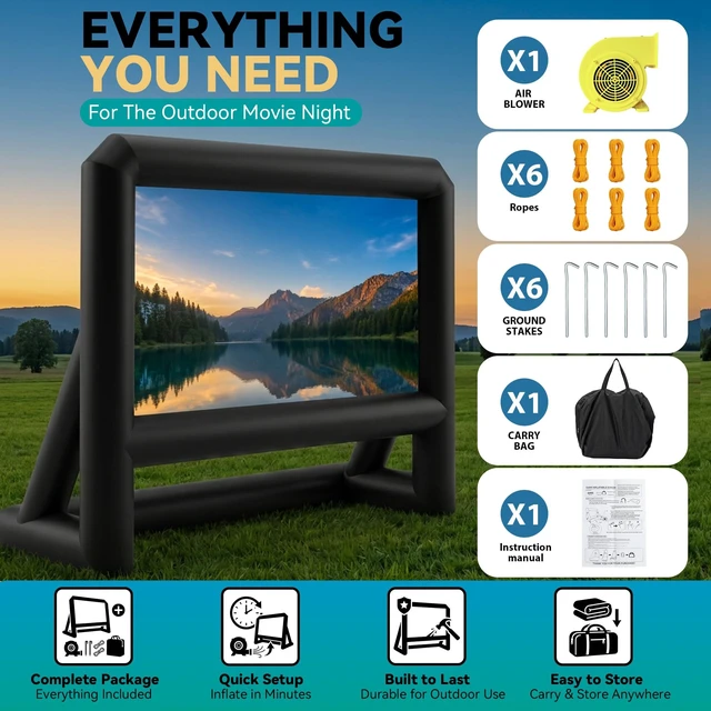 Alt view image 4 of 5 - CZGBRO Inflatable Movie Screen 14FT Inflatable Projector Screen for Outside