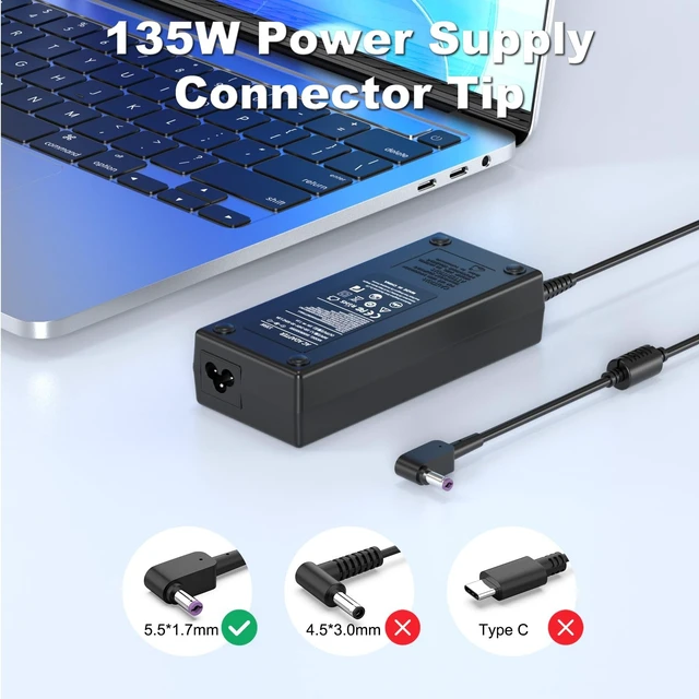 Alt view image 3 of 5 - Syfrufo 135W 19V 7.1A Laptop Charger for Acer Chromebook CB3 & C731 Series