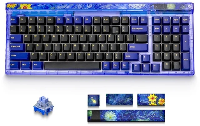 Main image of Newmen GM980 Wireless Mechanical Keyboard,Tri-Mode BT5.0/2.4GHz/USB-C Hot Swappable Custom Keyboard,100 Keys Gasket Gaming Keyboards PBT keycaps Pre-lubed Linear Switch, RGB Backlit(Starry Swit