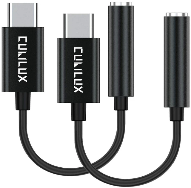 Main image of Cubilux 2-Pack USB C Headphone Adapter Compatible with iPhone 17/16/15, iPad Pro 13/12.9/11, iPad Air 13/11, Pixel 10/9/8/7/6 Pro 9a/8a/7a/6a, Type C to 3.5mm Audio Dongle