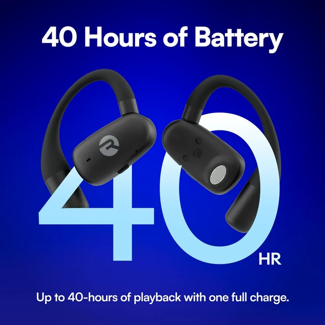 Alt view image 5 of 5 - Raycon Open Ear Earbuds - Wireless Bluetooth Open Ear Headphones with Adjustable Earhook & Dual-Mic, IPX5 Water Resistant, 40H Battery (Black)
