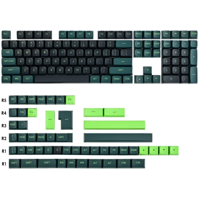 Alt view image 2 of 5 - Owpkeenthy Double Shot Keycaps, PBT Custom Keyboard Keycap 160 Key, CSA Profile Keycaps for 60% 65% 75% 100% Cherry MX Switches Mechanical Keyboard (Sound Waves)