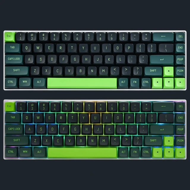 Alt view image 3 of 5 - Owpkeenthy Double Shot Keycaps, PBT Custom Keyboard Keycap 160 Key, CSA Profile Keycaps for 60% 65% 75% 100% Cherry MX Switches Mechanical Keyboard (Sound Waves)