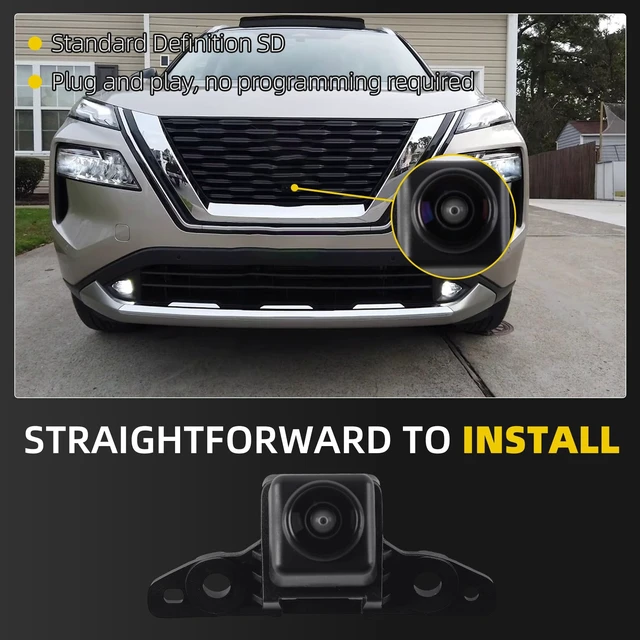 Alt view image 4 of 5 - Dasbecan Front View Camera Compatible with Nissan Rogue 2020 2021 2022 2023