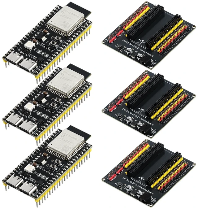 Main image of 3PCS ESP32 S3 Development Board with Power Supply Expansion Board, 240MHz Dual-Core Processor N16R8 Module with 44Pin Breakout Board GPIO 1 into 2, for Arduino