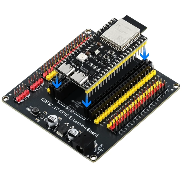 Alt view image 5 of 5 - 3PCS ESP32 S3 Development Board with Power Supply Expansion Board, 240MHz Dual-Core Processor N16R8 Module with 44Pin Breakout Board GPIO 1 into 2, for Arduino