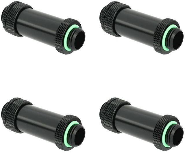 Main image of Barrow G1/4" Water Cooling Fittings, Male to Male Extension Fittings (41-69MM) for SLI, Adjustable Aqua Link Pipe, Metal Telescopic Connectors for Water Cooling Systems (Black,4Pcs)