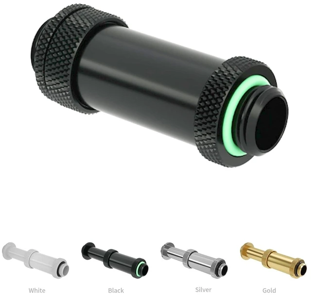 Alt view image 5 of 5 - Barrow G1/4" Water Cooling Fittings, Male to Male Extension Fittings (41-69MM) for SLI, Adjustable Aqua Link Pipe, Metal Telescopic Connectors for Water Cooling Systems (Black,4Pcs)